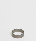 Asos Design Plus Band Ring In Gunmetal Finish - Gray