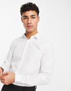 French Connection Skinny Fit Stretch Poplin Shirt In White