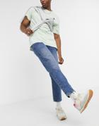 Asos Design Classic Rigid Jeans In Vintage Mid Wash Blue-blues