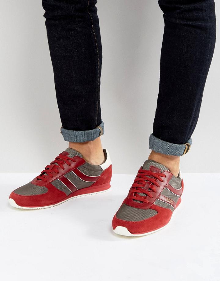 Boss Orange By Hugo Boss Nylon And Suede Sneakers Red - Red