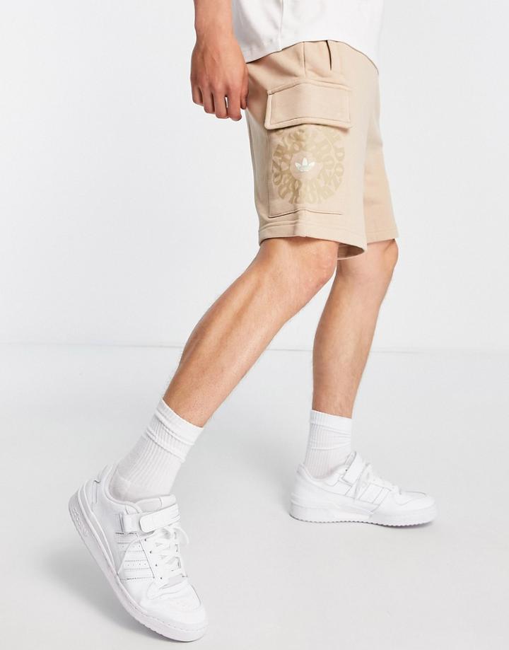 Adidas Originals Graphics Ozworld Cargo Shorts In Magic Beige-neutral