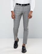 Selected Wedding Check Suit Pants - Gray