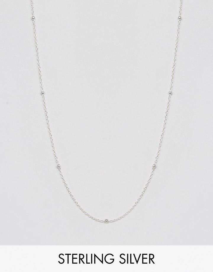 Asos Sterling Silver Ball Chain Necklace - Silver