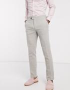 Asos Design Wedding Skinny Suit Pants In Putty Wool Blend Twill-neutral