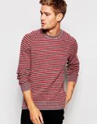Peter Werth Stripe Crew Neck Sweater - Silver