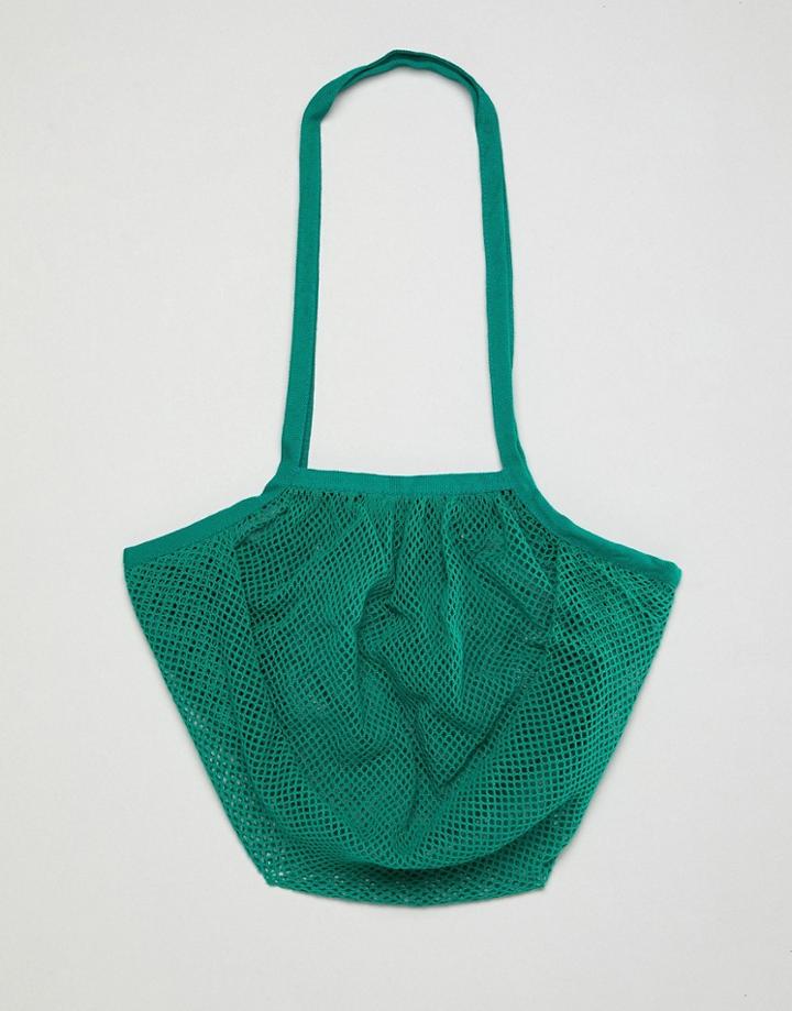 Asos Design Beach Mini String Bag - Green