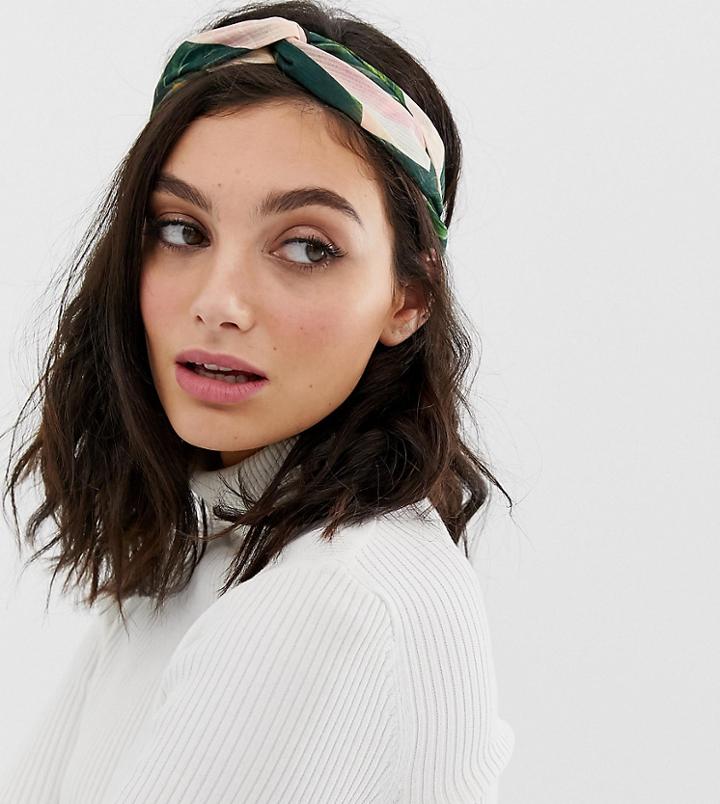 Aldo Legaiesa Palm Print Headband In Green - Green