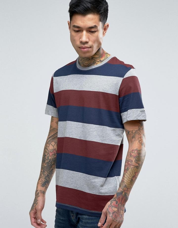 Jack & Jones Stripe Pocket T-shirt - Red