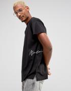 Mennace Dropped Shoulder T-shirt In Black - Black