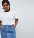 Asos Design Curve T-shirt With Tiny Star Print - White