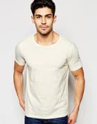 Selected Homme T-shirt With Raw Edge Neck - Off White