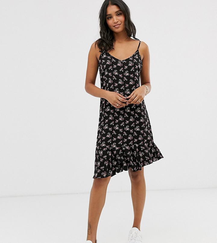 Vila Floral Asymmetric Cami Dress-multi