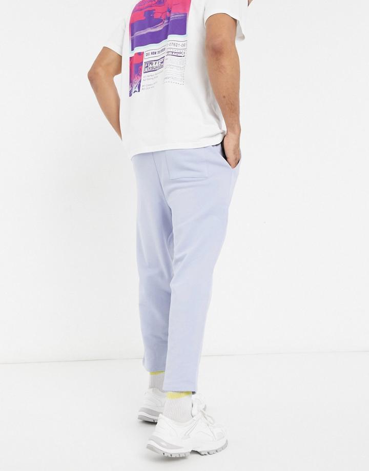 Asos Design Oversized Tapered Sweatpants In Pale Blue-blues