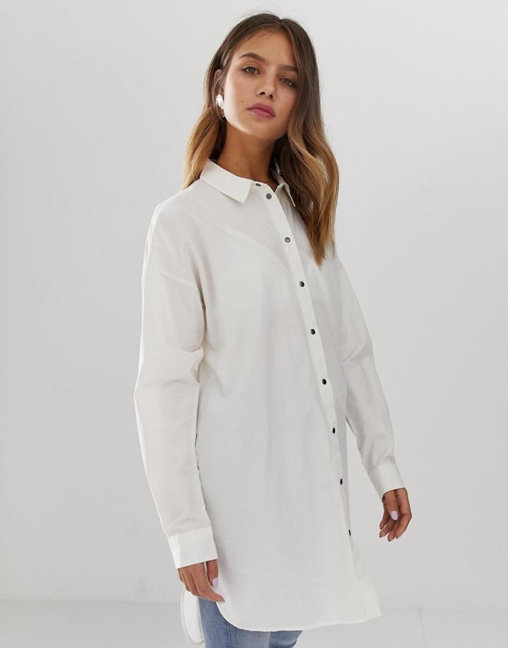Noisy May Longline Shirt - White