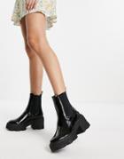 Asos Design Reality Chunky Mid-heel Chelsea Boots In Black