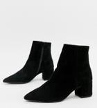 Dune Omarii Suede Mide Heeled Ankle Boots In Black - Black