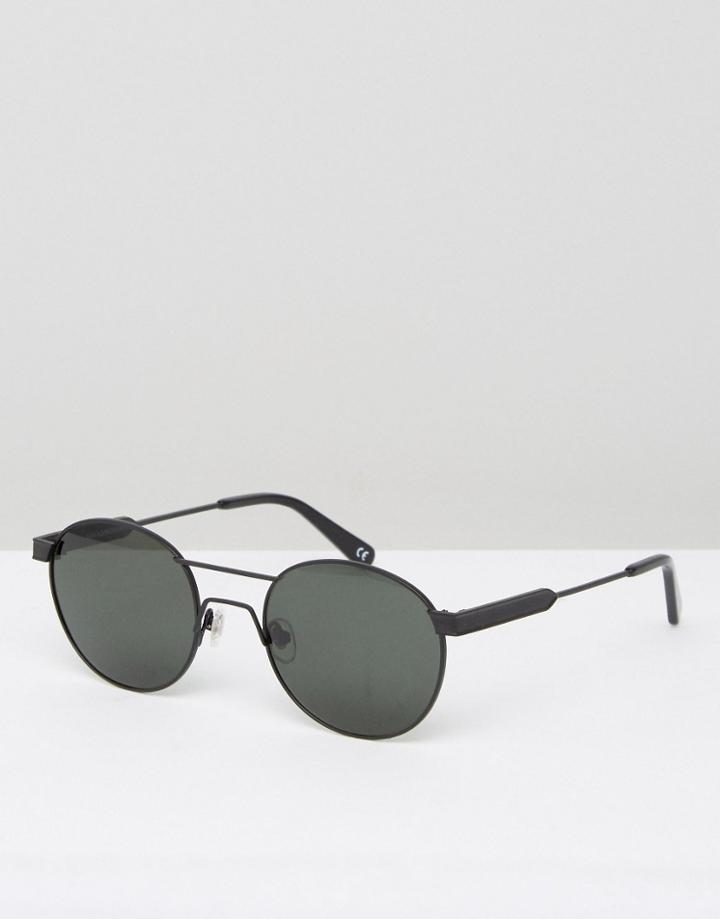 Han Kjobenhavn Round Sunglasses In Matte Black - Black