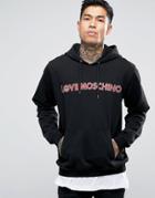 Love Moschino Hoodie With Text Print - Black