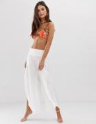 Seafolly Shirred Waist Wrap Beach Pants In White