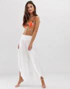 Seafolly Shirred Waist Wrap Beach Pants In White