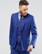 Asos Skinny Fit Suit Jacket In Royal Blue - Blue
