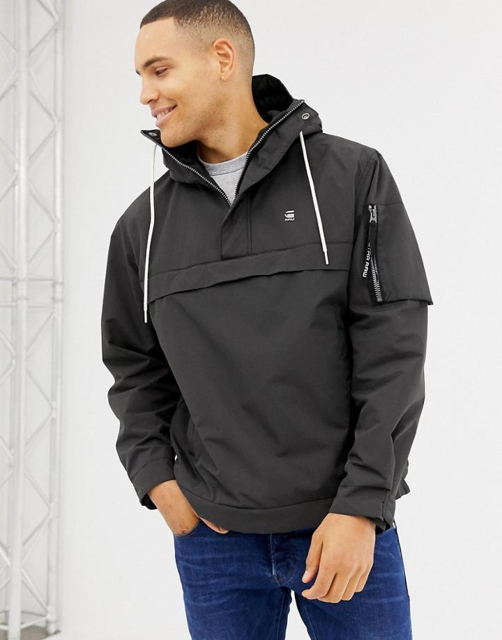 G-star Rackam Hooded Anorak Jacket In Black