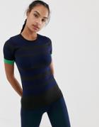 Asos 4505 Seamless T-shirt With Stripe Pattern - Multi