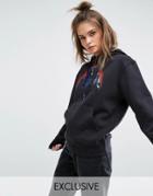 The Weeknd Starboy Oversized Hoodie With Photo Print - Black
