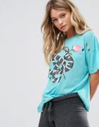 Wildfox Snake And Rose T-shirt - Green