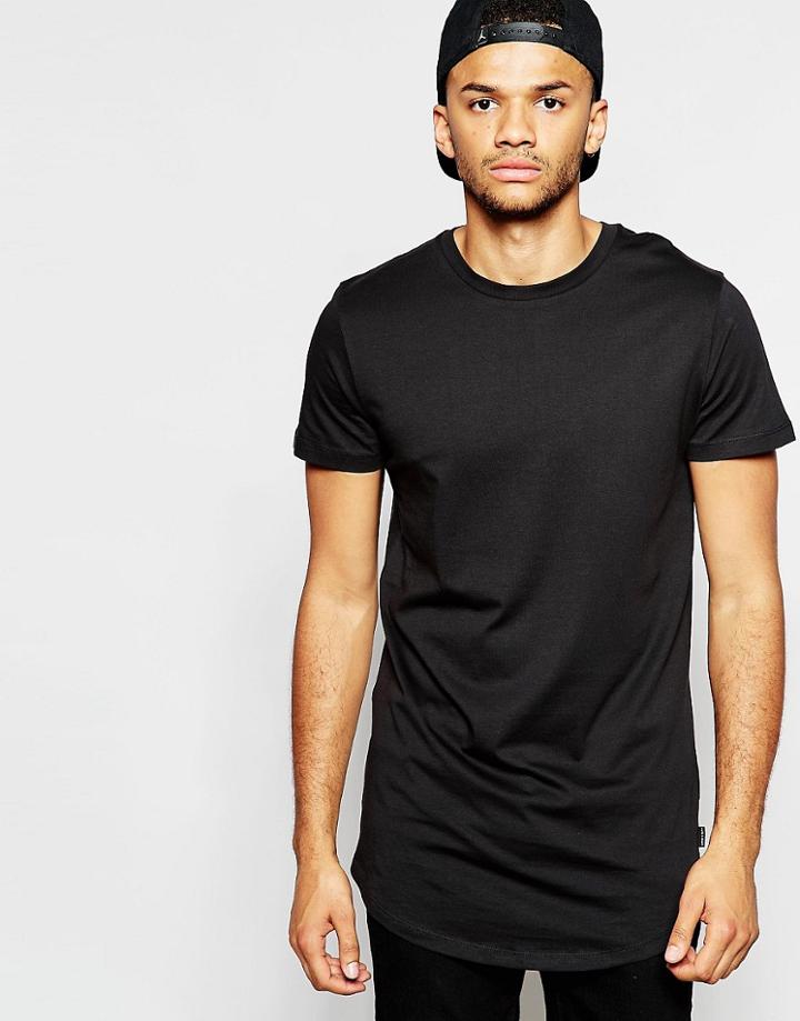 Jack & Jones Core Longline T-shirt - Black