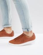 Fred Perry Spencer Wax Leather Sneakers Tan - Tan