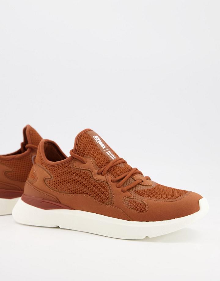 Pull & Bear Runner Sneakers In Orange