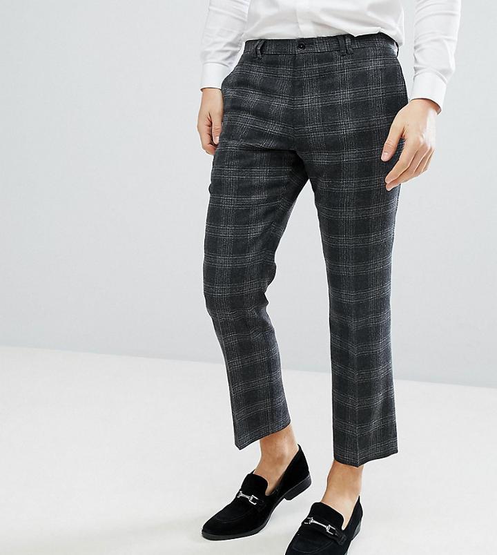 Noak Slim Wool Mix Cropped Pants In Gray - Gray