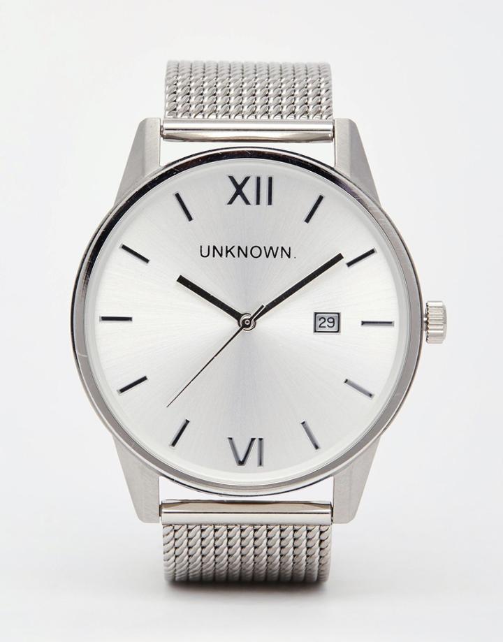 Unknown Silver Mesh Strap Watch - Silver