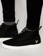 Lyle & Scott Lunan Hi Top Sneakers In Twill - Black