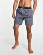 Boss Bodywear Urban Fine Stripe Woven Shorts In Navy