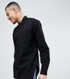 Asos Design Tall Oversized Overhead Shirt With Side Splits - Black
