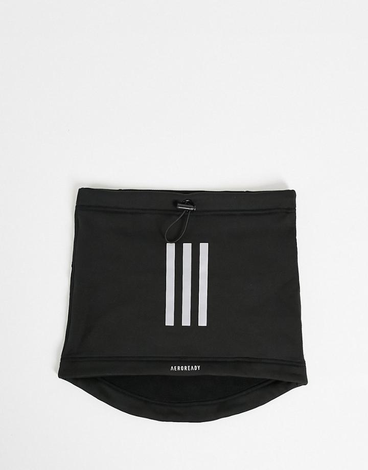 Adidas Alphaskin Neck Warmer With Reflective 3 Stripes In Black