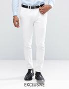 Only & Sons Super Skinny Pants In Cotton Sateen - White