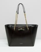 Ted Baker Leather Bow Shopper With Chain Strap - Black