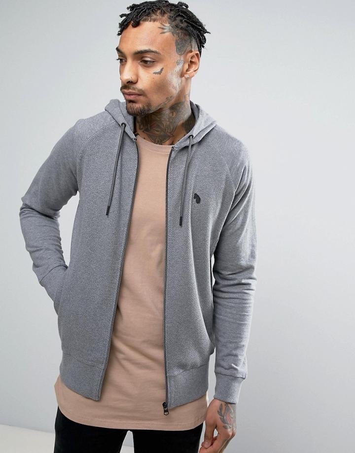 Luke 1977 Honey Bowser Hoodie Zipthru Mixed Fabric In Gray Marl - Gray