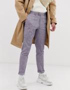Asos Design Skinny Pants In Blue Linen - Blue