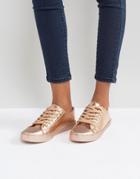Qupid Rose Gold Sneaker - Copper