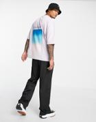 Asos Dark Future Oversized T-shirt With Back Graphic Print In Lilac-purple