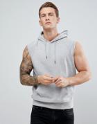 D-struct Sleeveless Hooded Sweat - Gray