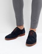 Red Tape Brogues In Milled Navy Suede - Blue