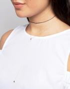 Limited Edition Fine Cube Wrapped Bolo Choker Necklace - Black