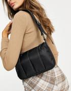 Asos Design 90s Nylon Shoulder Bag With Quilt In Black