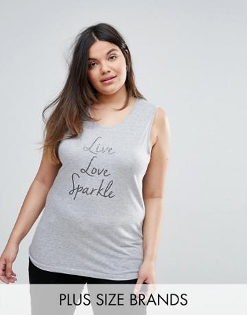 Nvme Plus Printed Sleeveless Top - Gray