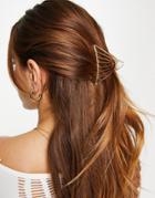 South Beach Angular Hair Claw In Gold
